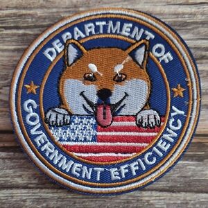 Doge Department Of Government Efficiency Dog Elon Musk Funny Iron on Patch
